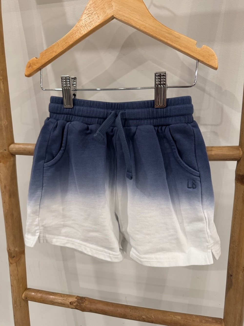 Little Bipsy Navy-to-White Ombre Drawstring Shorts
